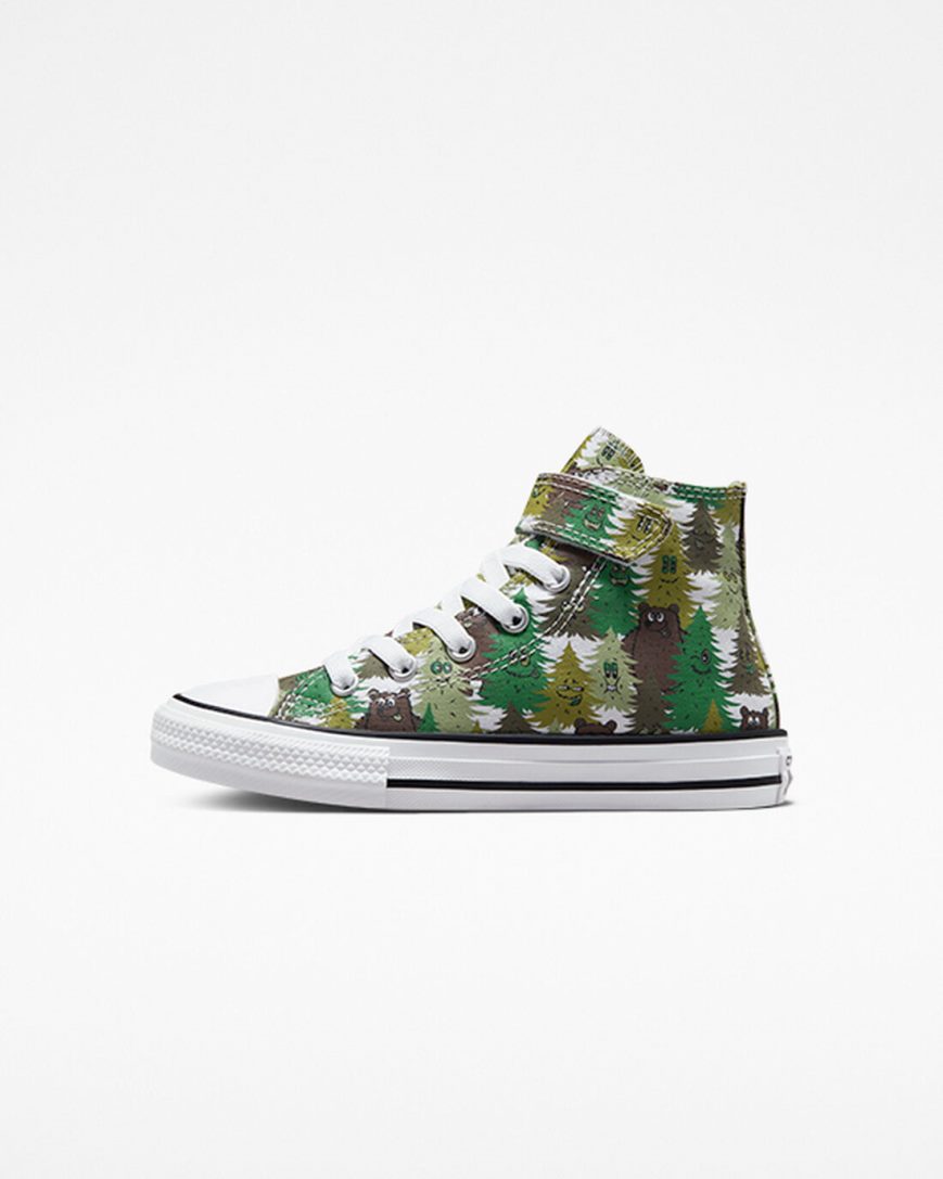 Zapatillas Altas Converse Chuck Taylor All Star Easy-On Forest Camo Niño Blancas Verde | PE 7E054L